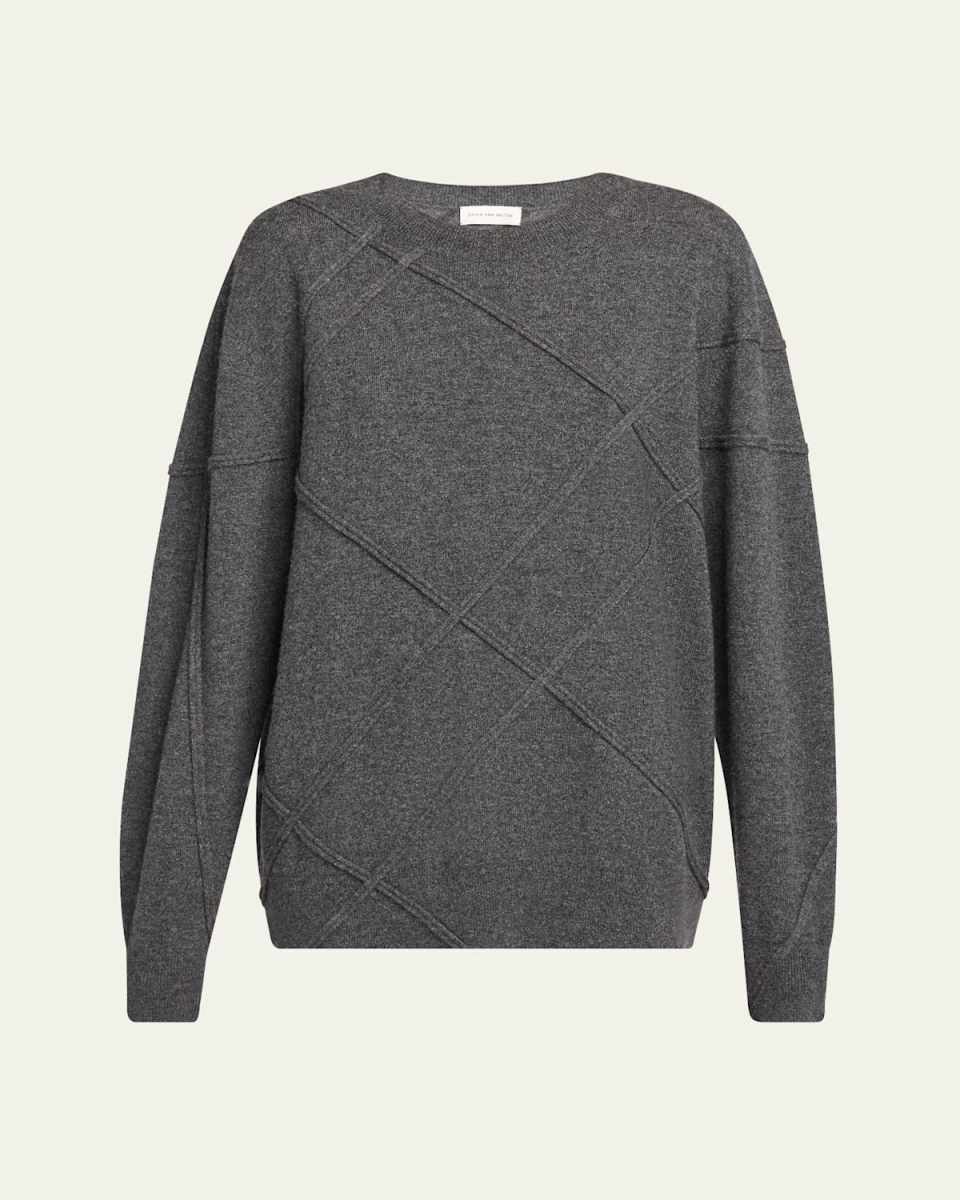 Timona Cashmere Crossed Textured Stitch Sweater